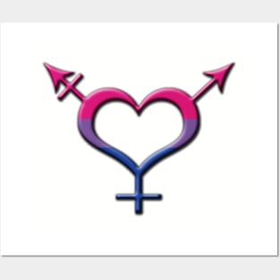 Heart-Shaped Bisexual Pride Transgender Symbol Posters and Art